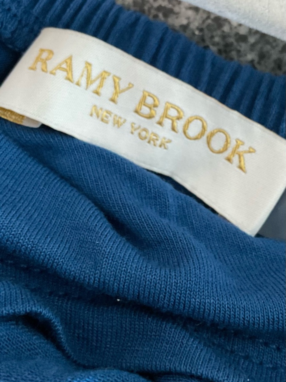 Ramy Brook Blue Off Shoulder Beaded Embellished Top Stretch Blouse Small - Picture 5 of 6